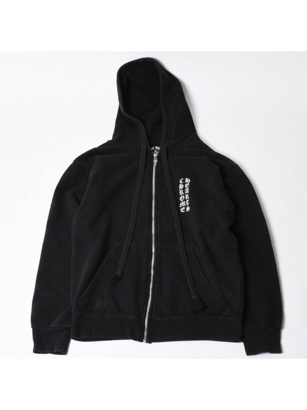 Chrome Hearts Zip Up Hoodie Cemetery Scroll Label Black M
